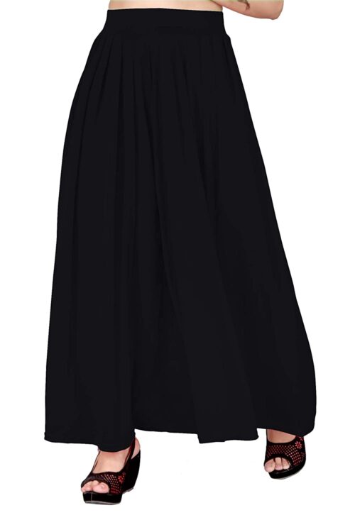 Women's Stretch Full Flared Palazzo (Black)