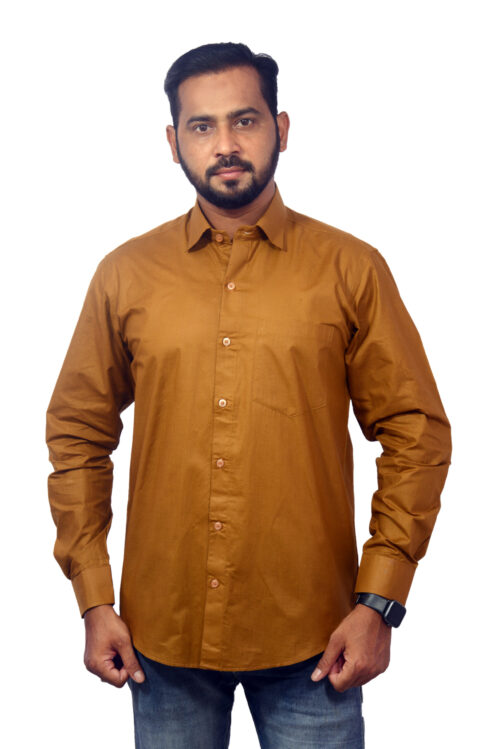 Louise Kollars Men's Casual Shirt 100% Paper Cotton (Brown)