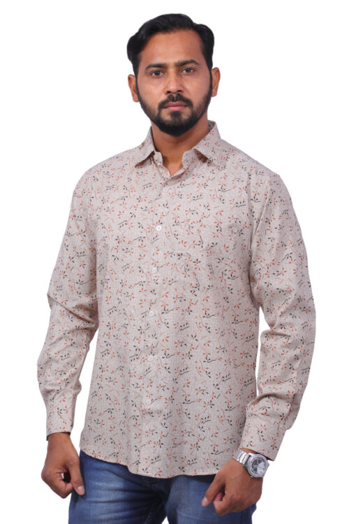 Dutch-Land Men's Casual Shirt (Ivory)